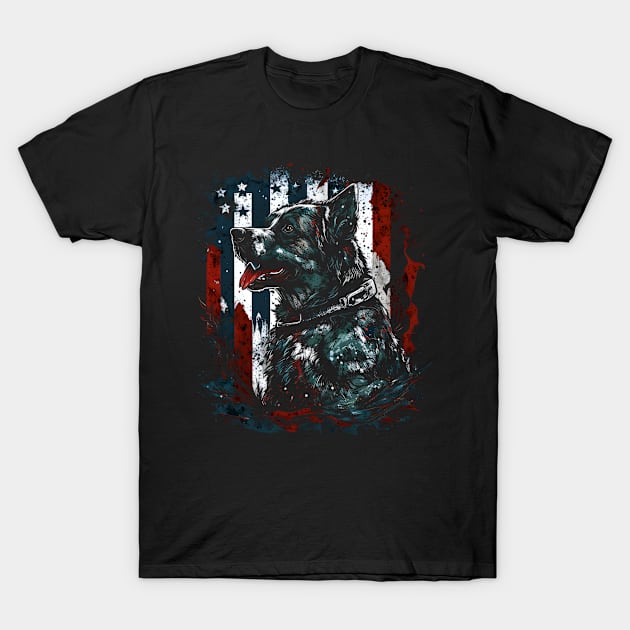 Patriotic Dog Design T-Shirt by Words of Ivy